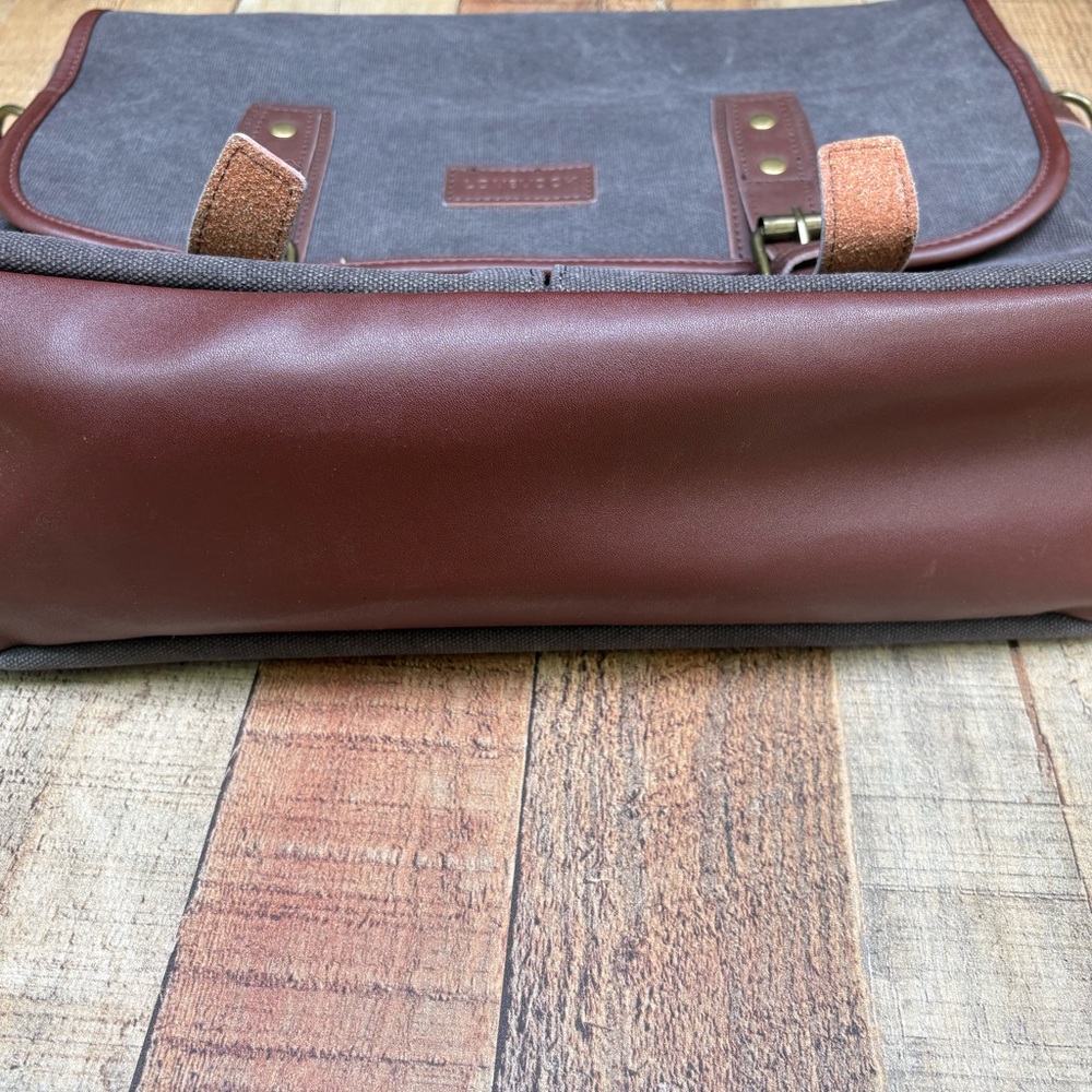Lovevook Stylish Brown and Gray Canvas laptop bag - Picture 8 of 8